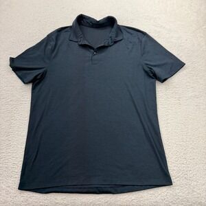 Lululemon Mens Dark Navy Blue Short Sleeve Polo Shirt Size Large